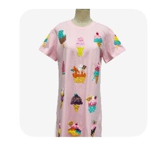 Hazel Mae Boutique Ice Cream Social Sequin Dress Pink Sold Out, Rare Find! 🍦✨